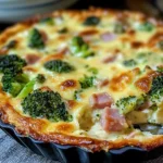 Clafoutis salé brocoli jambon de poulet