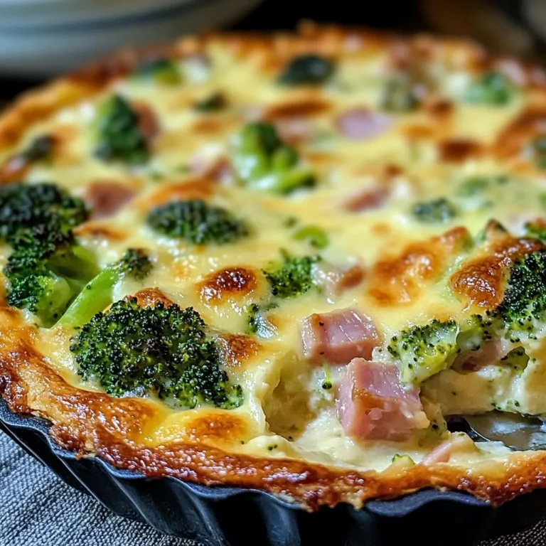Clafoutis salé brocoli jambon de poulet