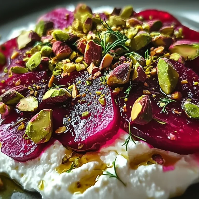 Feta battue, betteraves, pistaches