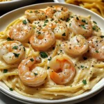 Pâtes crémeuses ail crevettes