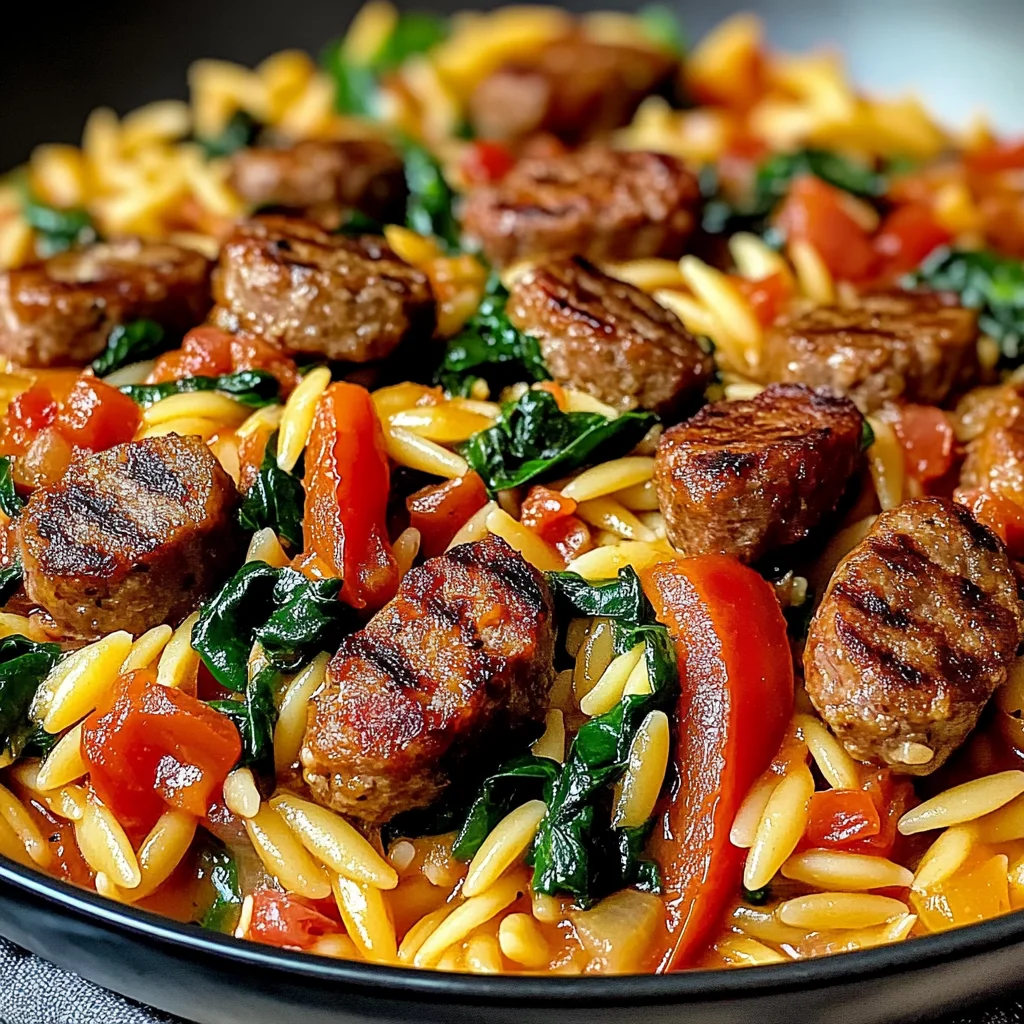 Poêlée Saucisse et Orzo
