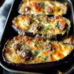 Aubergines gratinées mozzarella olives