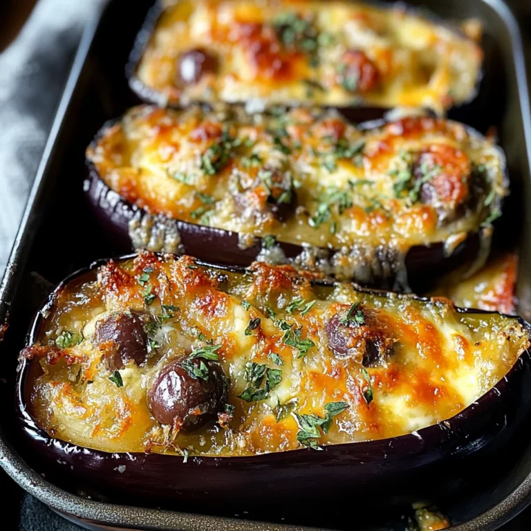 Aubergines gratinées mozzarella olives