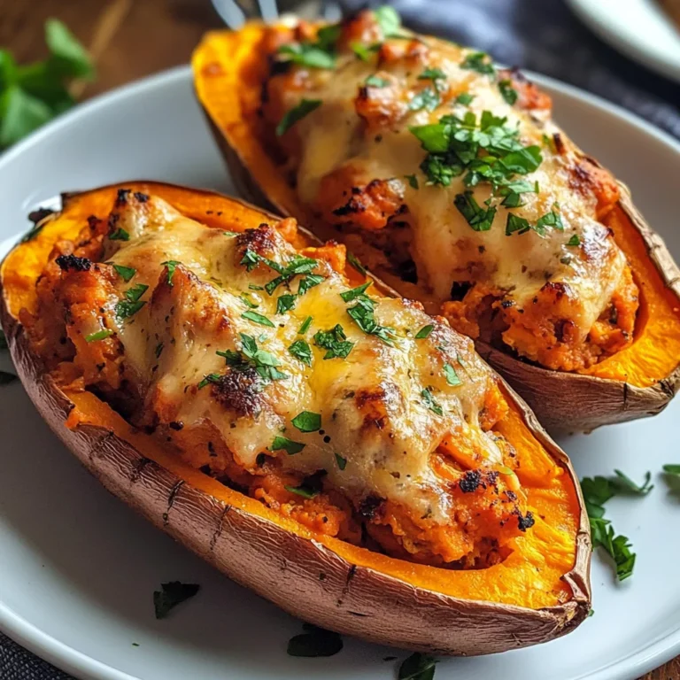 Patate douce farcie au poulet