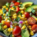 Salade de maïs et avocat