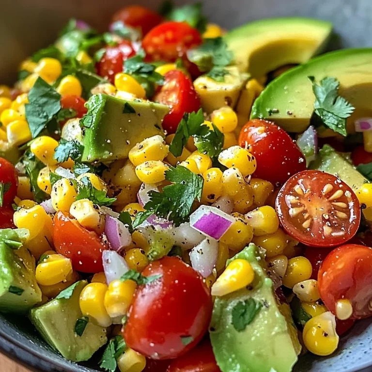 Salade de maïs et avocat