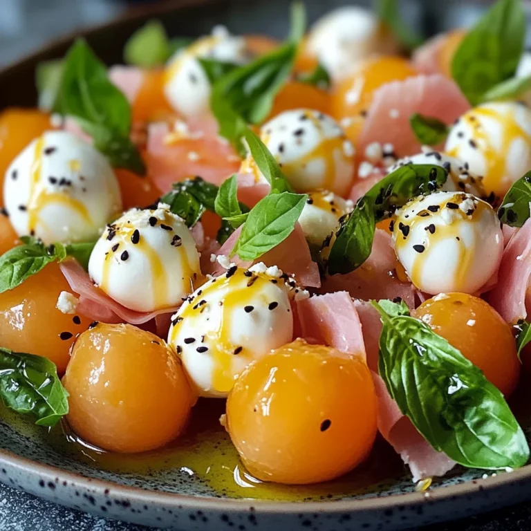 Salade melon jambon de poulet mozzarella